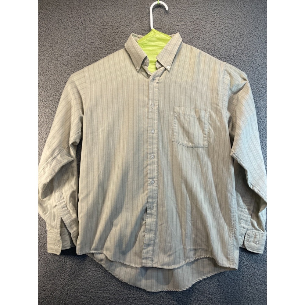 Manhattan  Long Sleeve Dress Shirt Men's  size  16 34/35 Striped Business Preppy